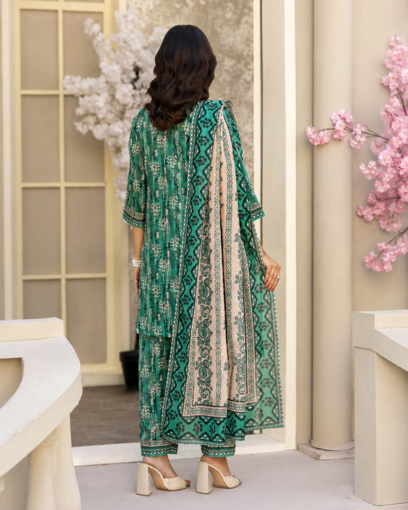 3Pcs All-Over Slub Lawn [D-07]