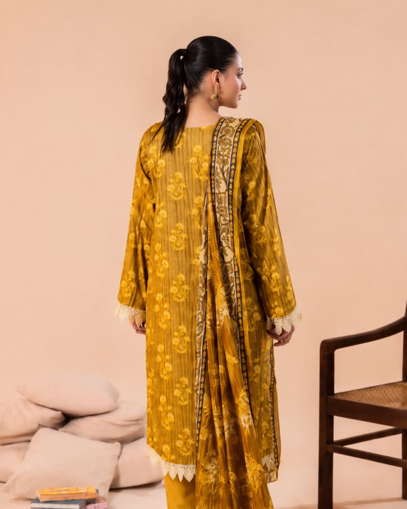 3pcs Un-Stitched Printed Lawn [D-2040]