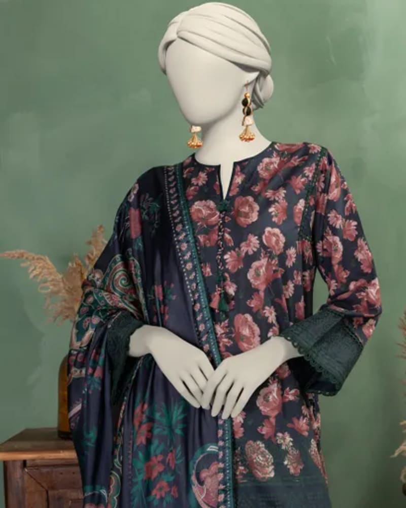multicolor lawn paste printed unstitched 3pc