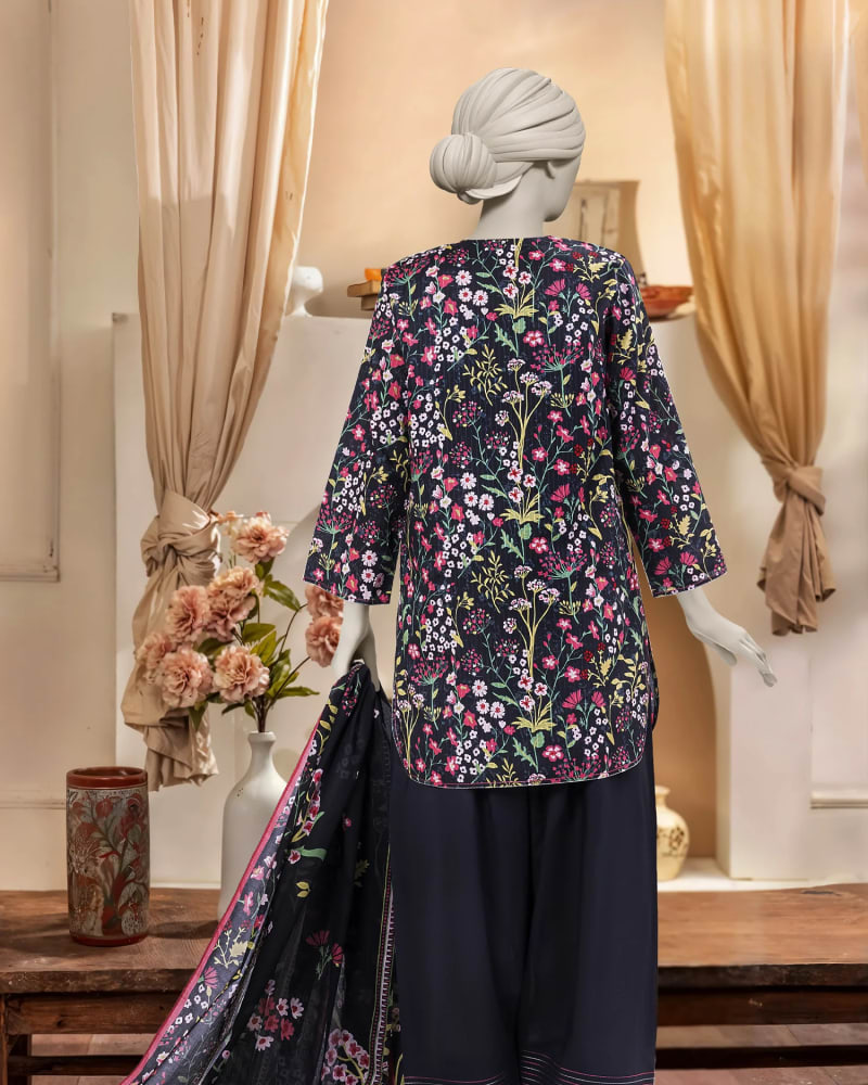 PRINTED TEXTURED CAMBRIC 3PCS UNSTITCHED