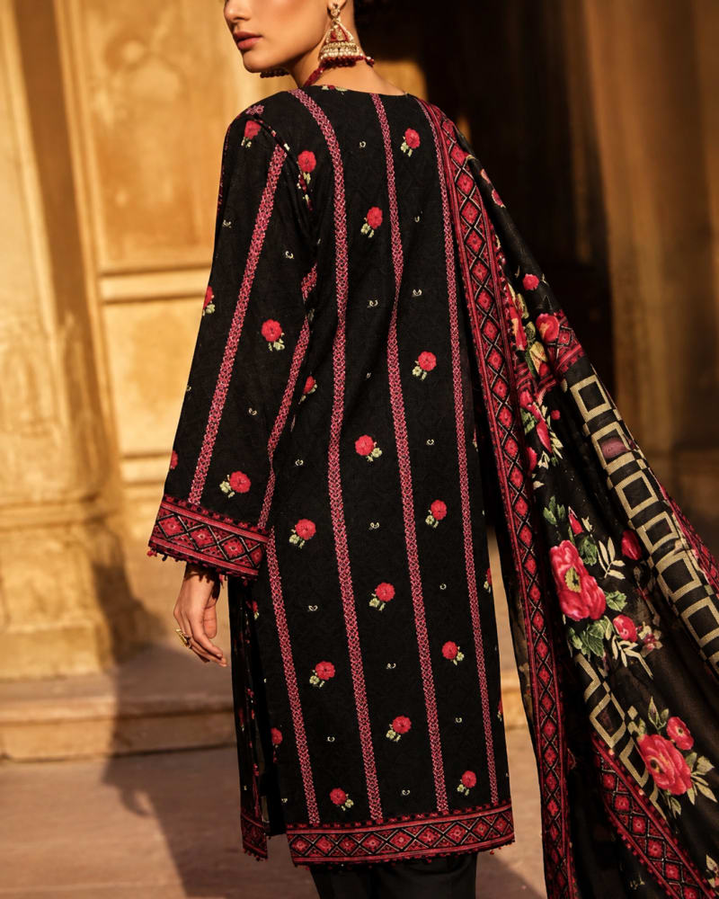 3 Pcs Unstitched Cambric Suit