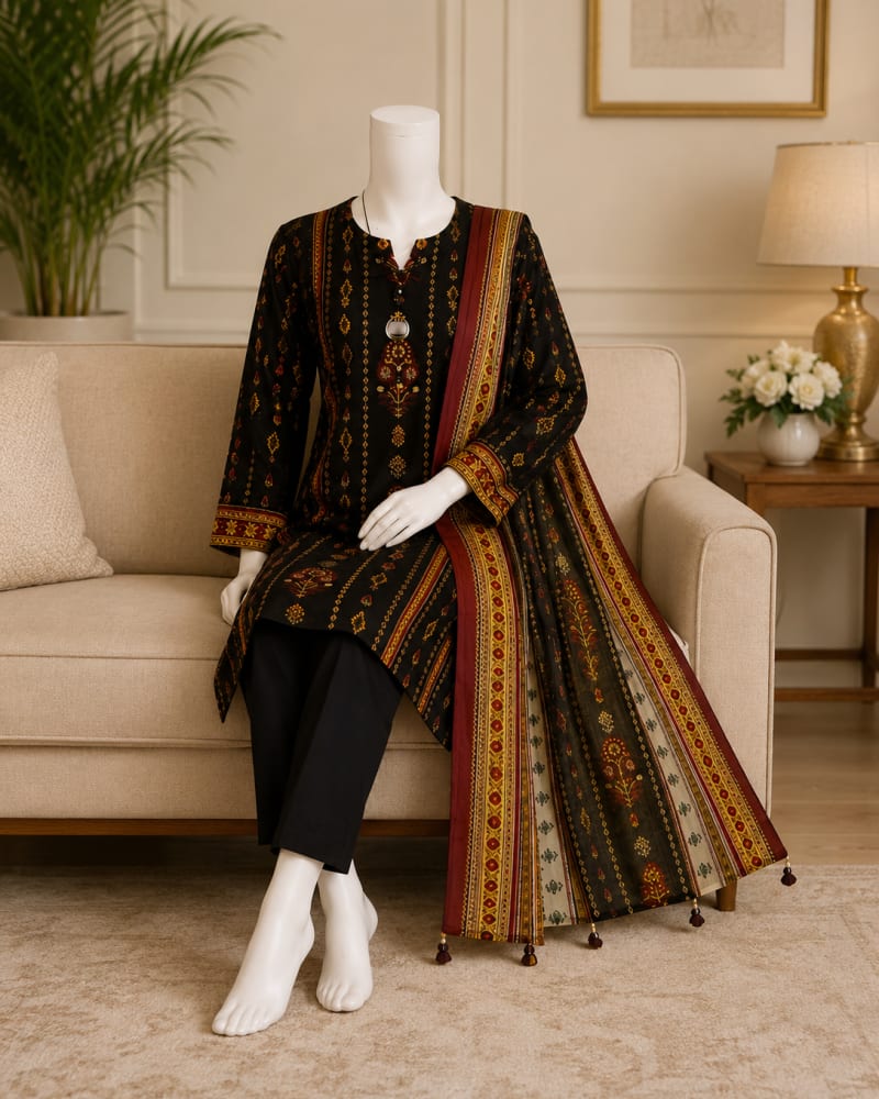 3pcs Un-Stitched Printed Lawn