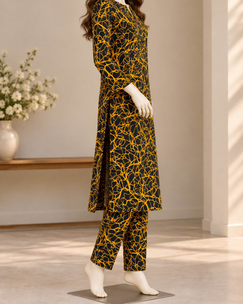 Abstract Printed 2-Piece Suit