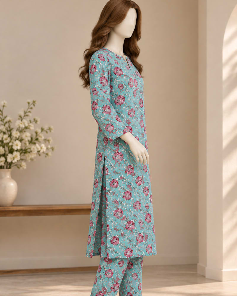 Printed Linen 2-Piece Suit