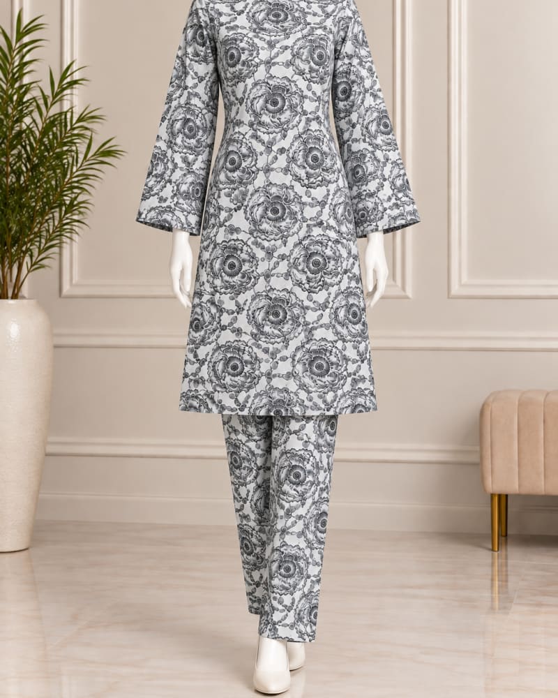 Linen 2-Piece All-Over Printed Suit