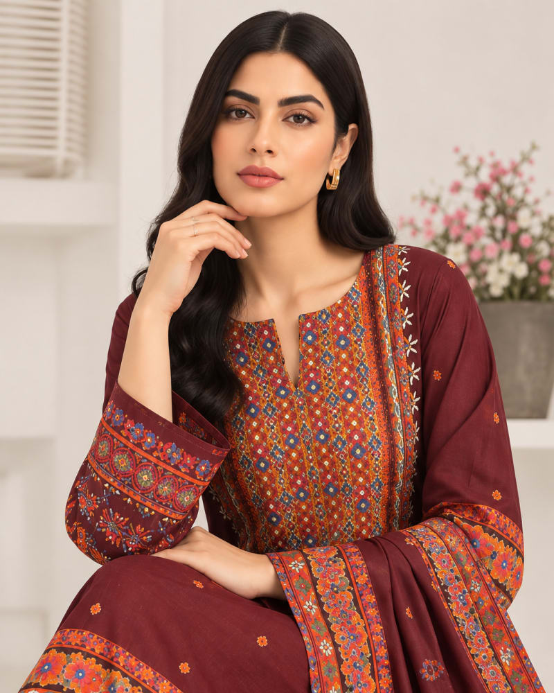 3-Piece Printed Lawn Suit