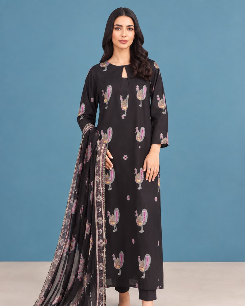 3-Piece Printed Lawn Suit