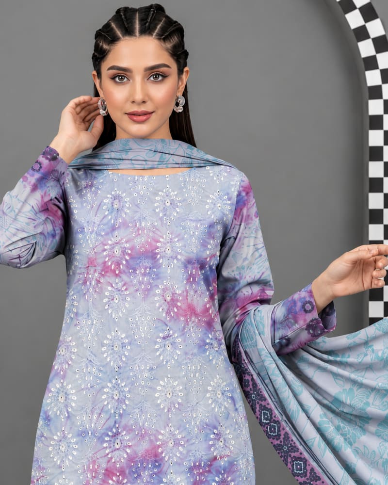 Luxury Chikan Kari Lawn 3-Piece Suit