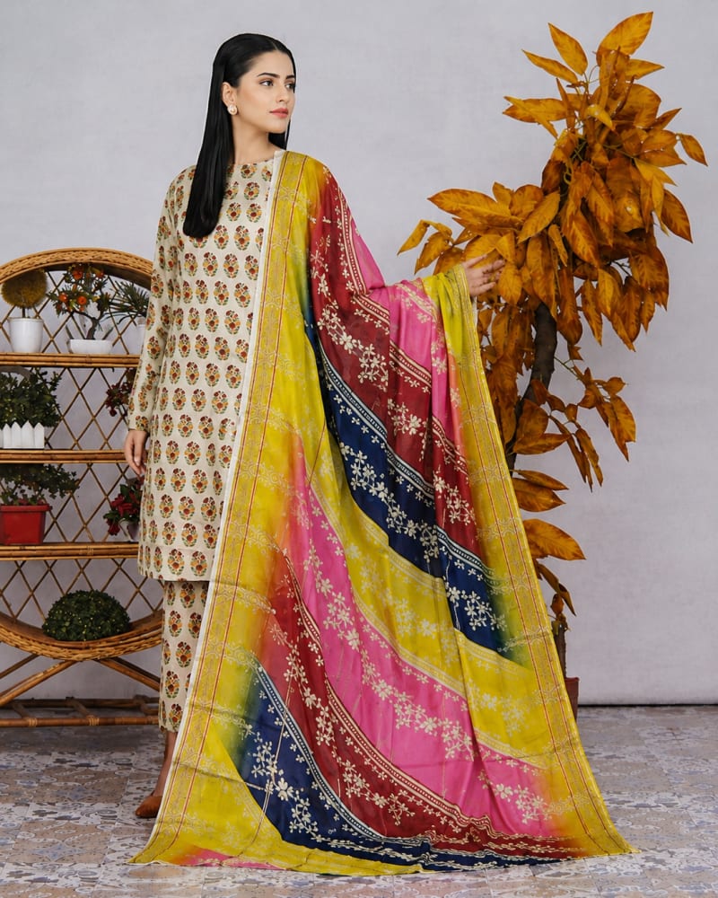Printed Airjet Lawn 3-Piece Suit