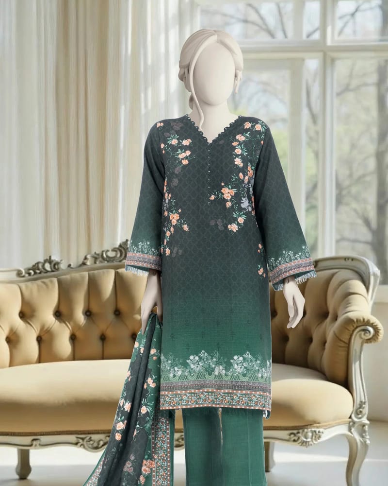 PRINTED KHADDAR 3PCS UNSTITCHED