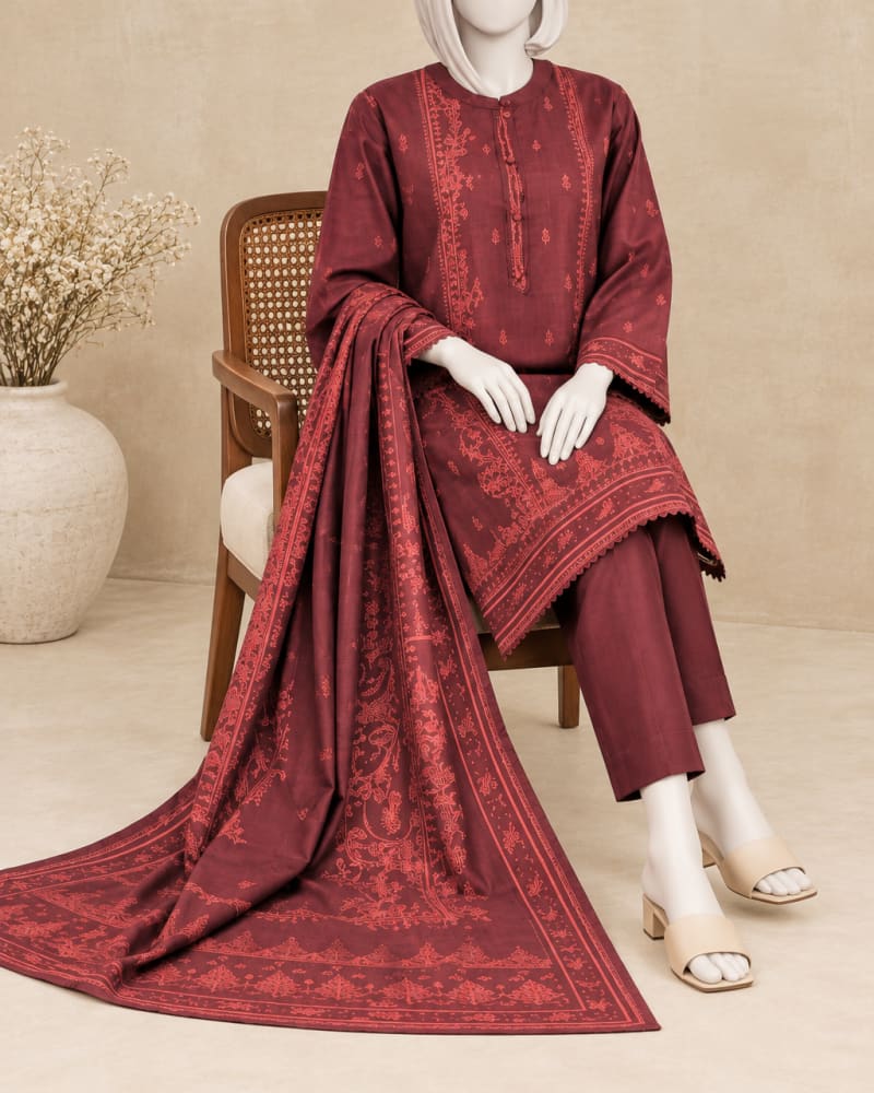 PRINTED KHADDAR 3PCS UNSTITCHED