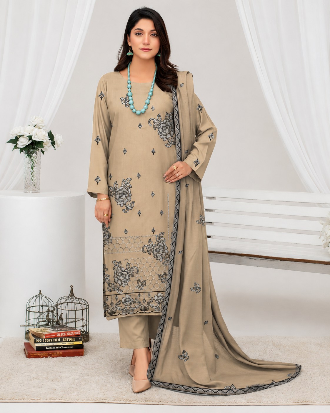 3pc Embroidered Lawn Suit [CD-085 D-01]