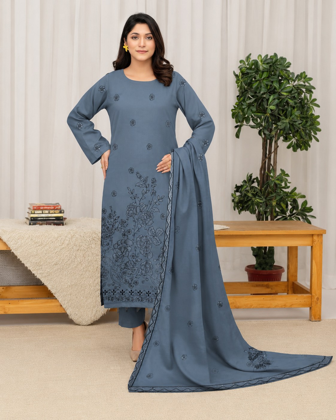3pc Embroidered Lawn Suit [CD-085 D-06]