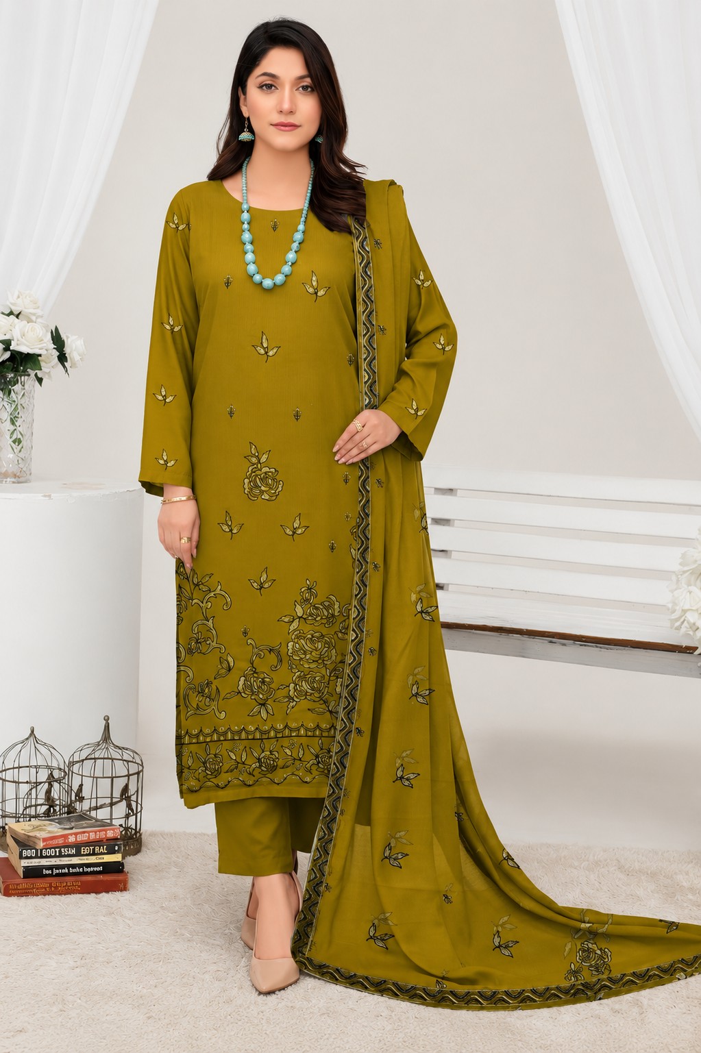 3pc Embroidered Lawn Suit [CD-085 D-08]