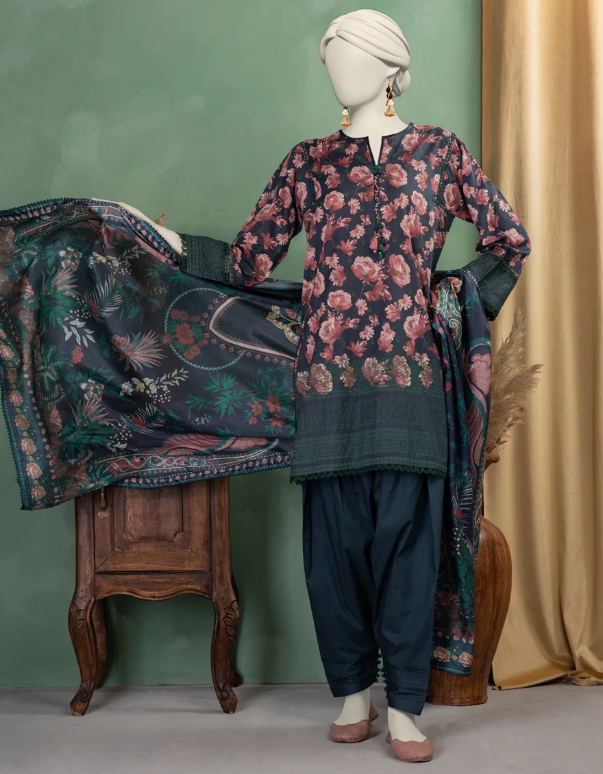 multicolor lawn paste printed unstitched 3pc