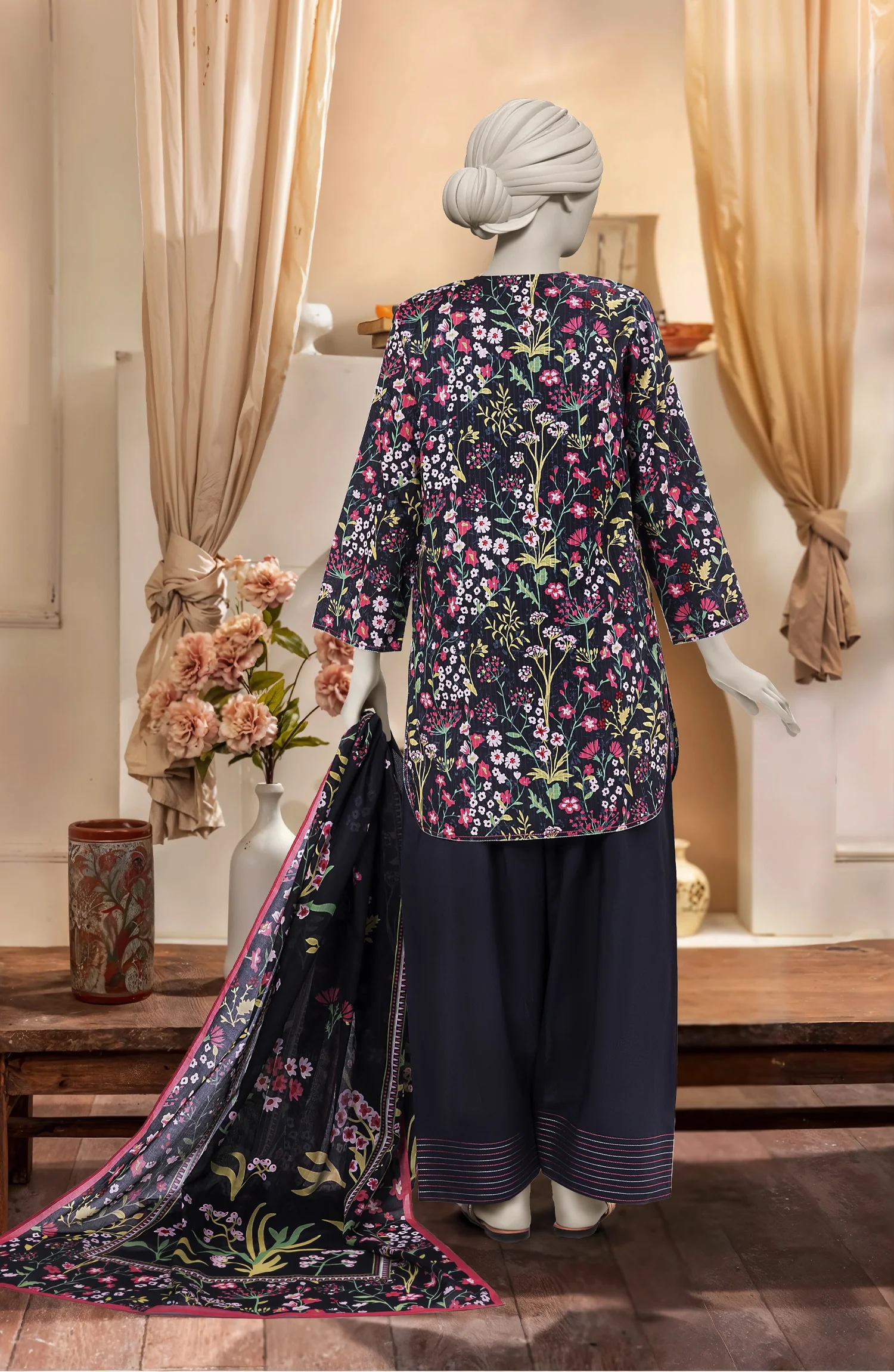 PRINTED TEXTURED CAMBRIC 3PCS UNSTITCHED