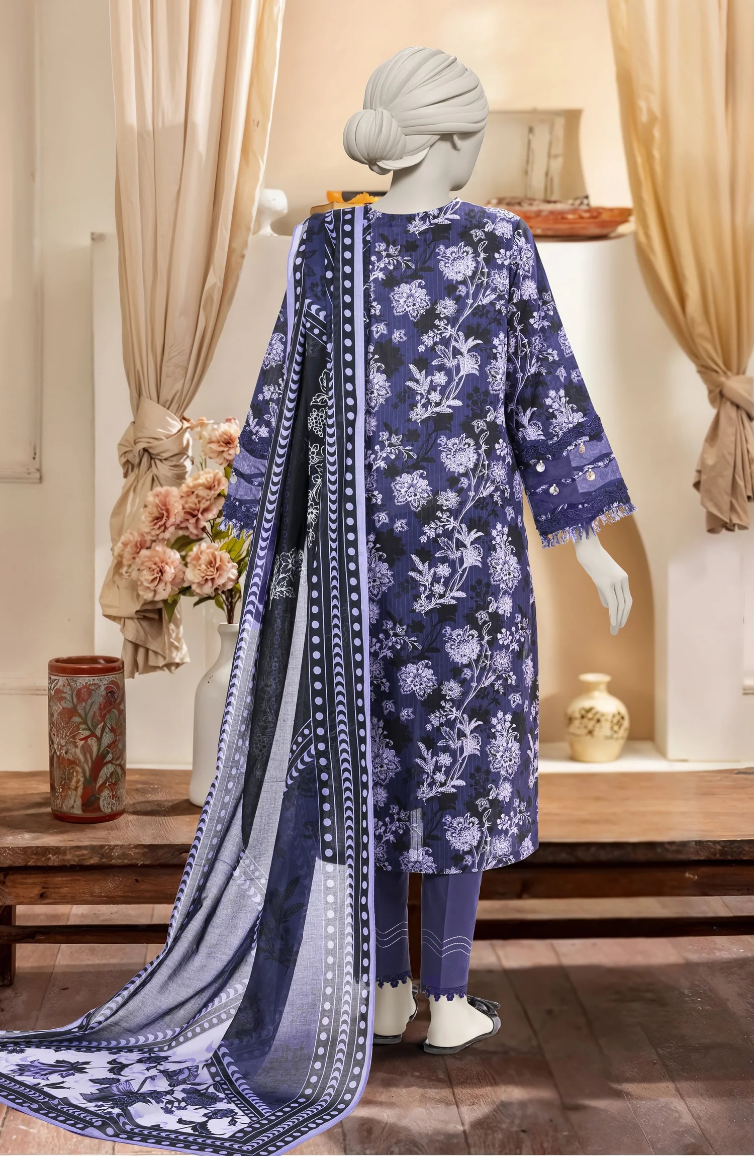 PRINTED TEXTURED CAMBRIC 3PCS UNSTITCHED