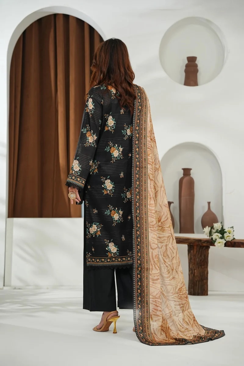 3 Piece Unstitched Slub Lawn