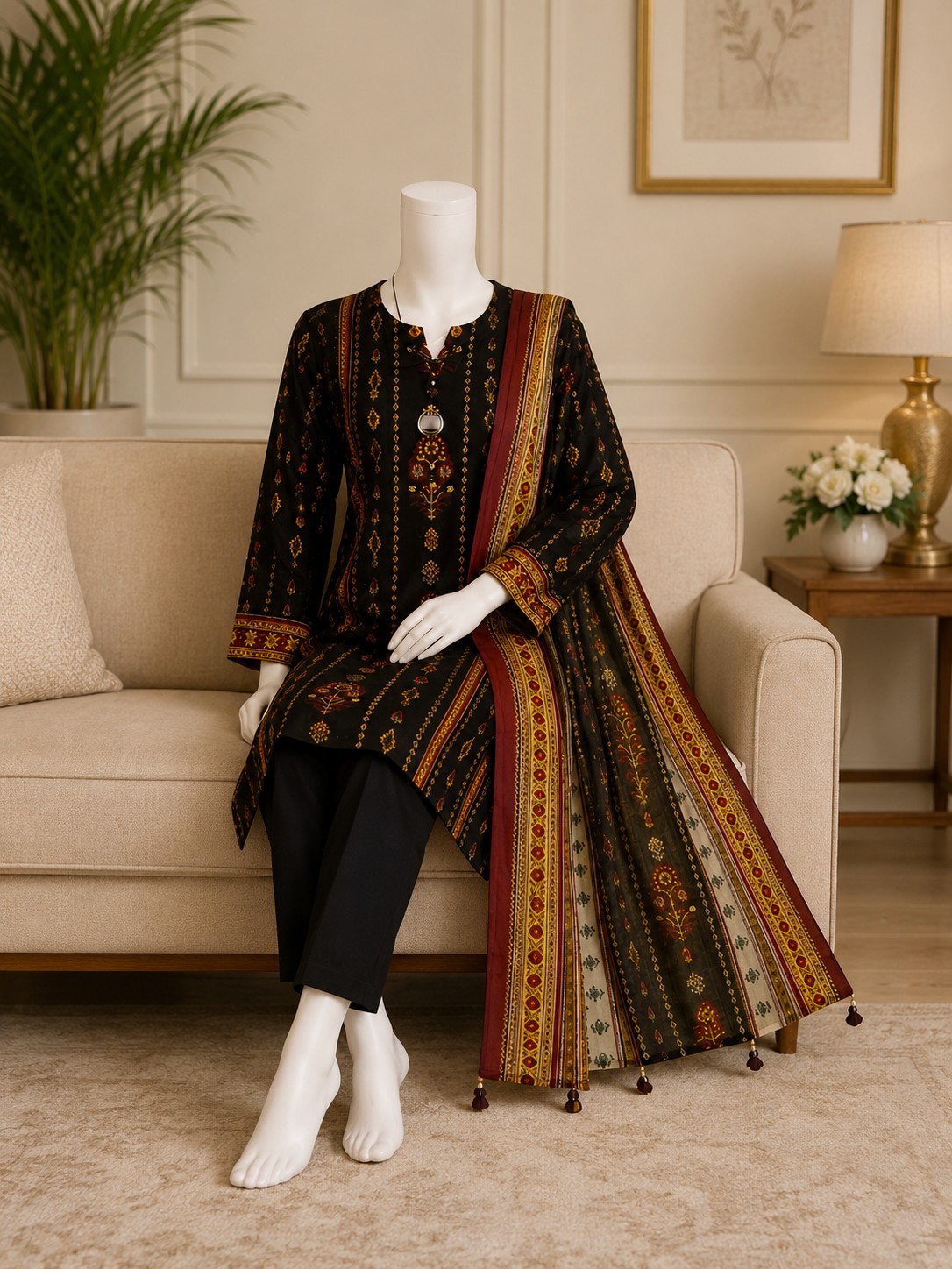 3pcs Un-Stitched Printed Lawn