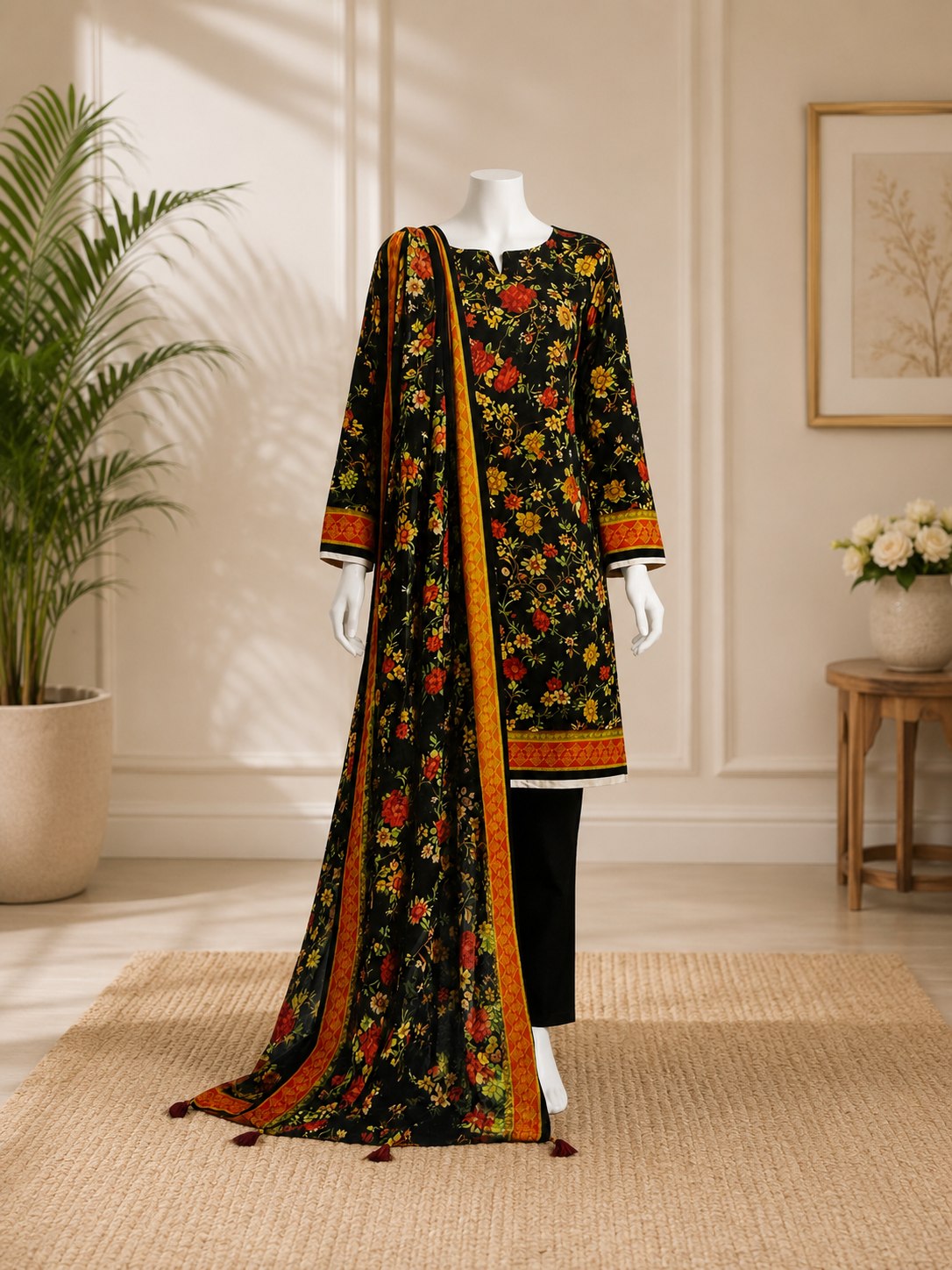 3pcs Un-Stitched Printed Lawn
