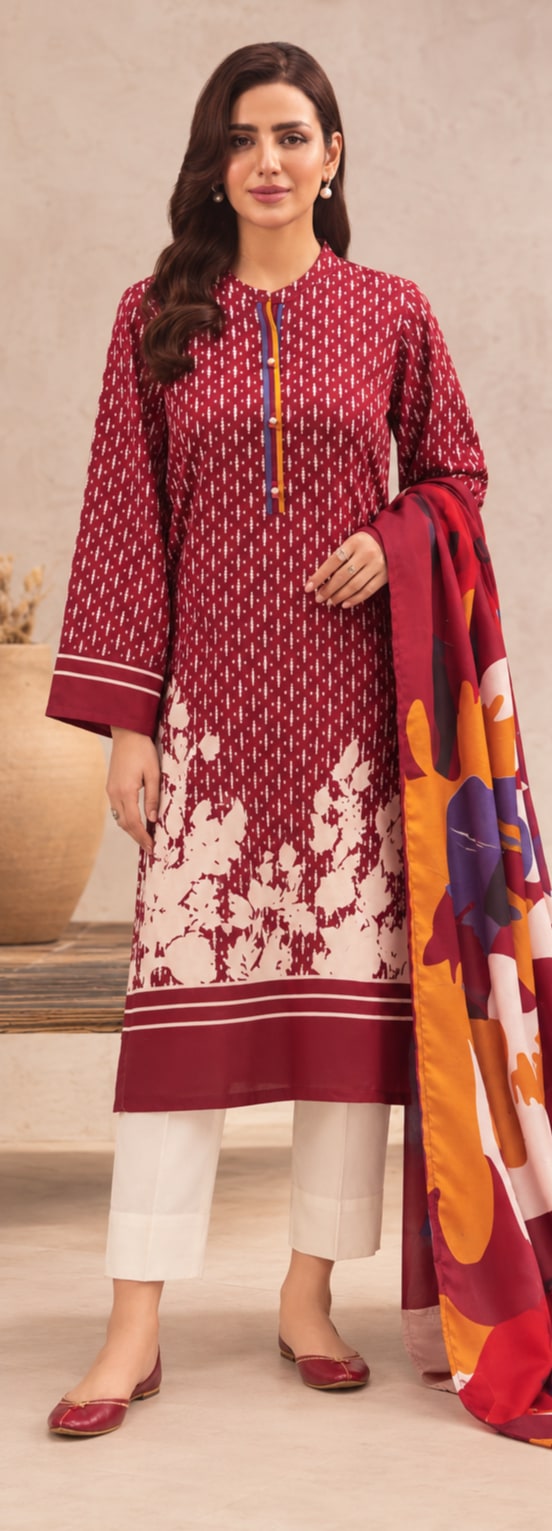 3-Piece Printed Lawn Suit