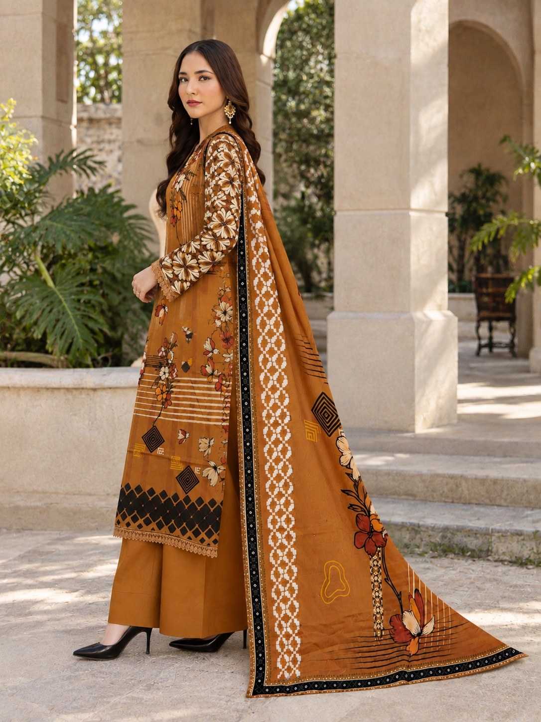 Digital Printed Lawn 3-Piece Suit