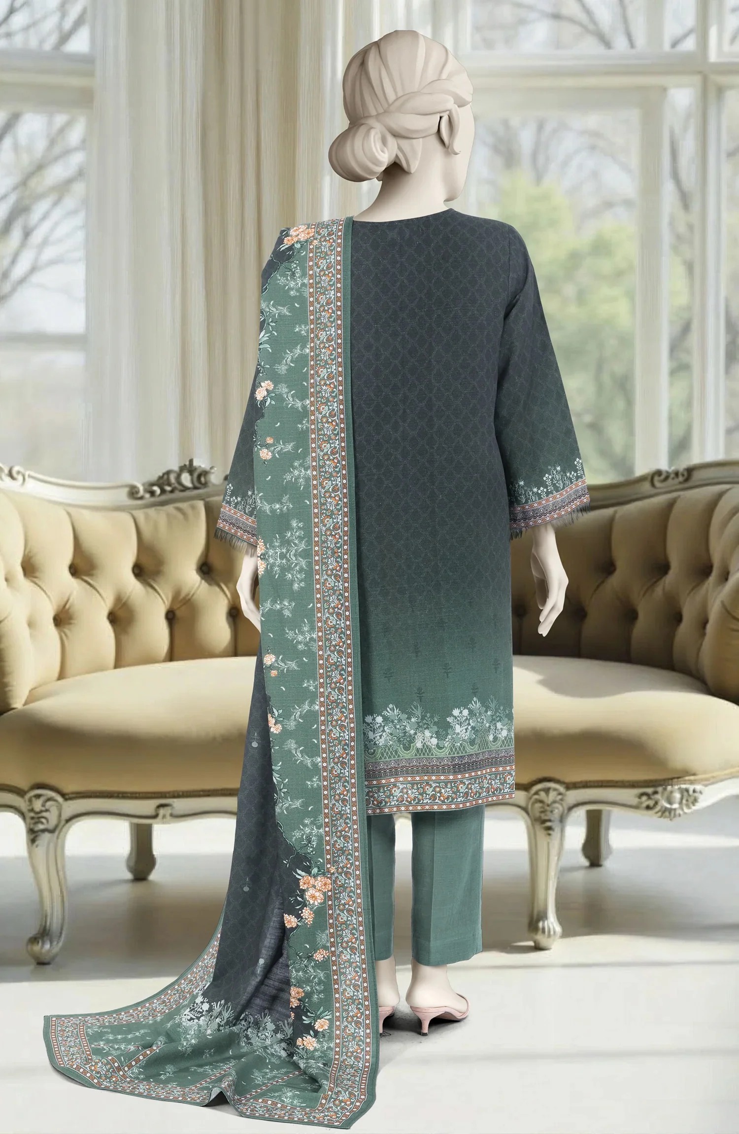 PRINTED KHADDAR 3PCS UNSTITCHED