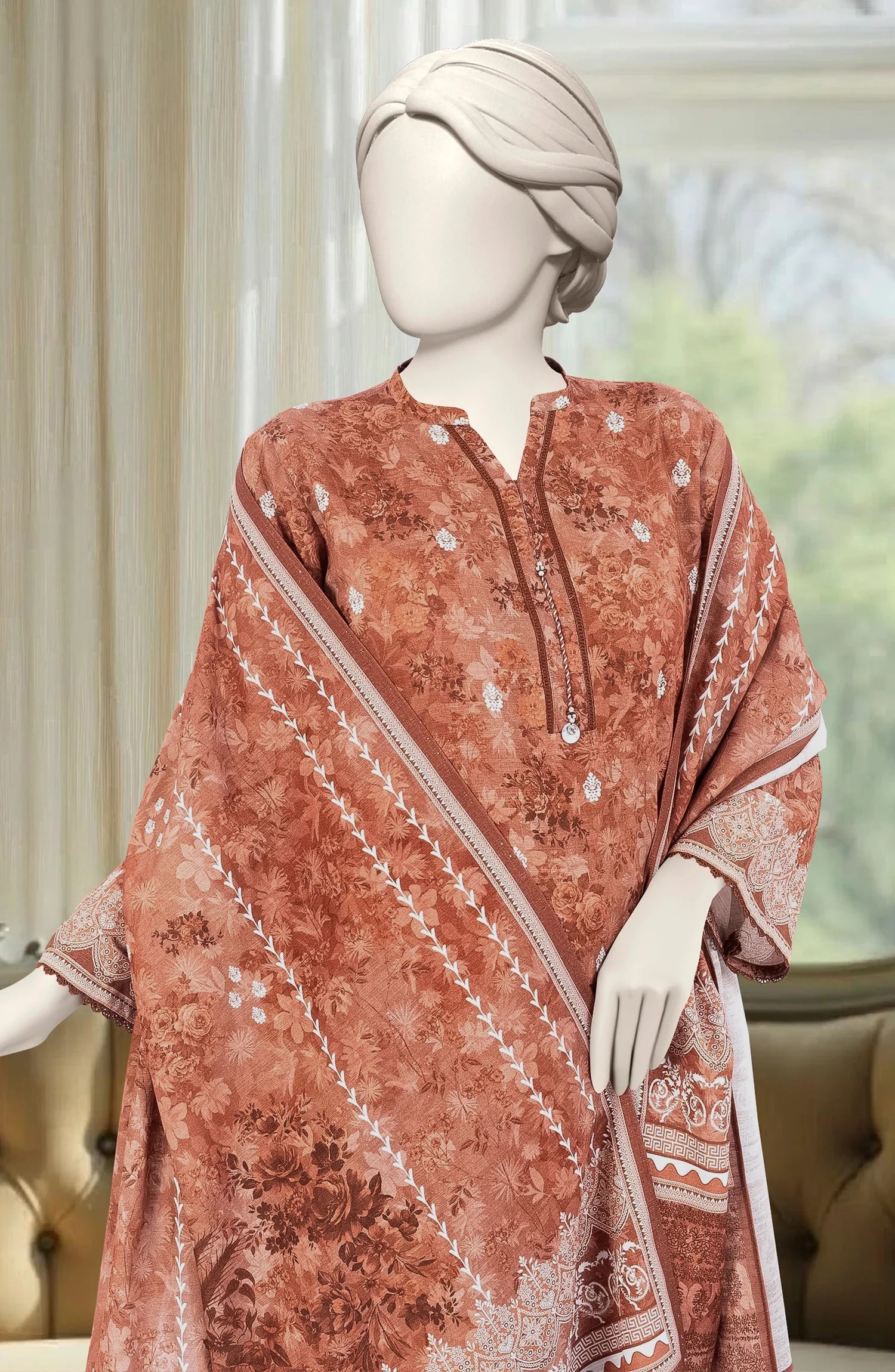 PRINTED KHADDAR 3PCS UNSTITCHED