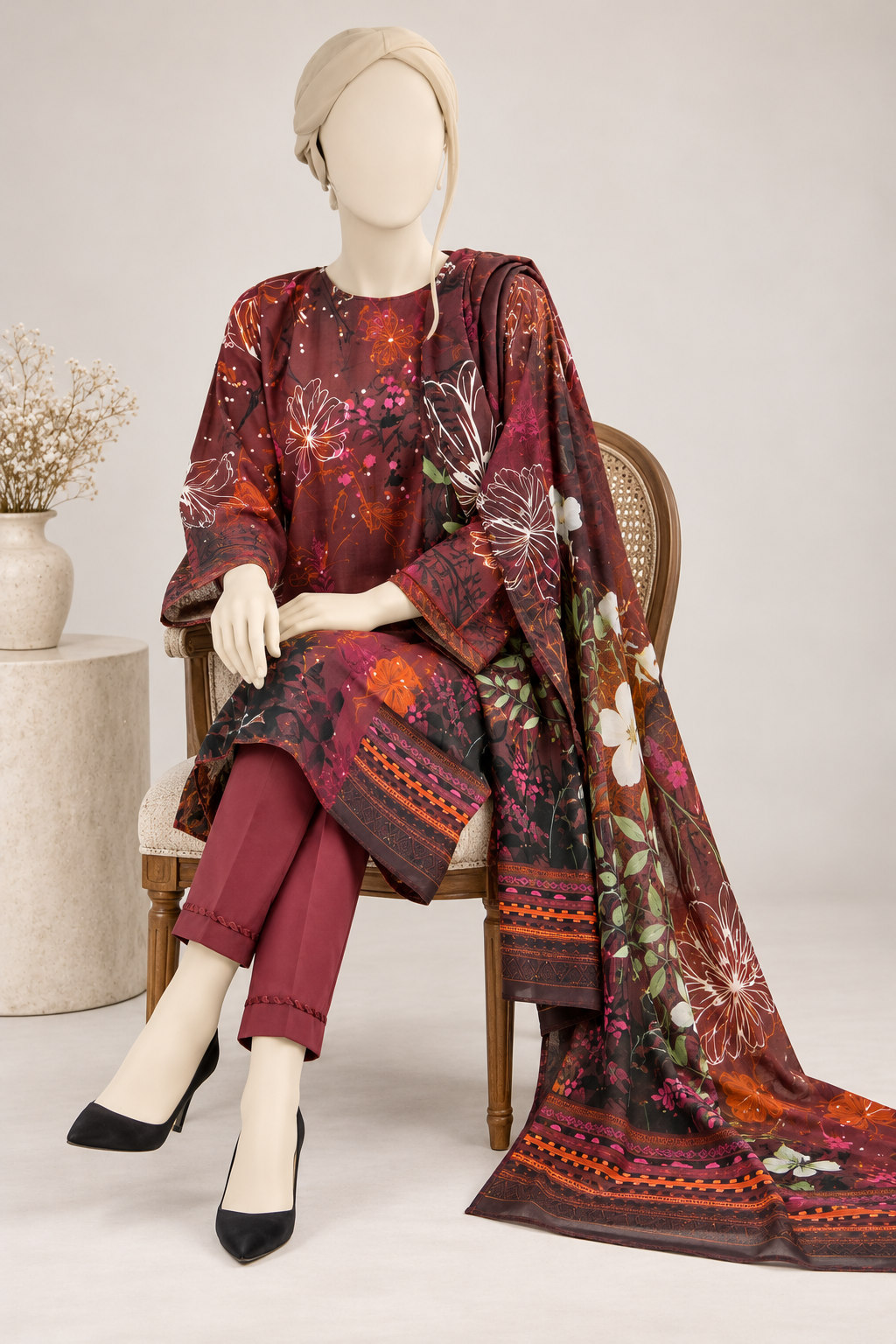 PRINTED KHADDAR 3PCS UNSTITCHED