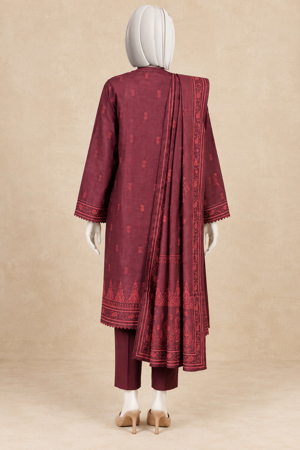 PRINTED KHADDAR 3PCS UNSTITCHED