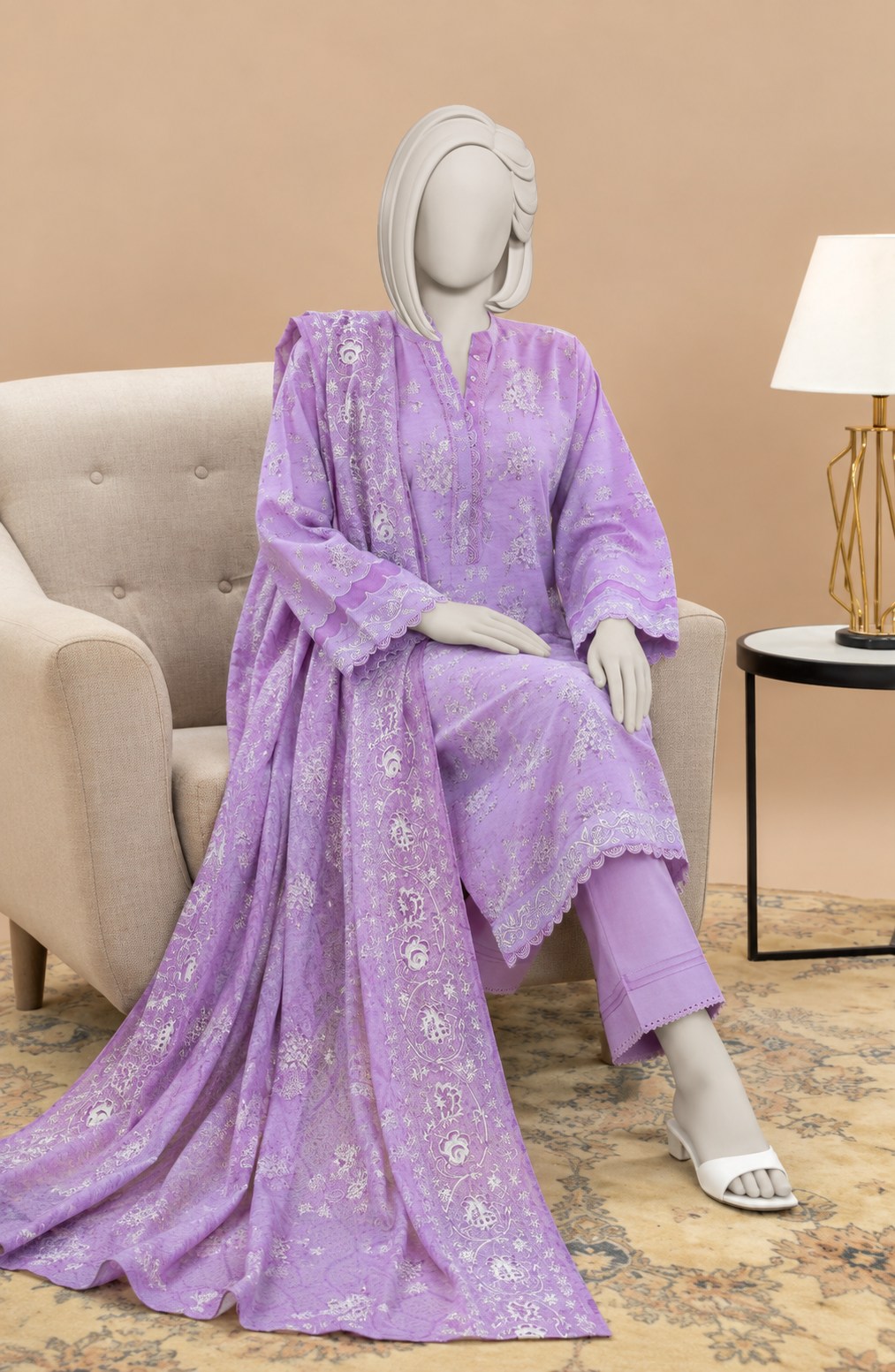 PRINTED KHADDAR 3PCS UNSTITCHED