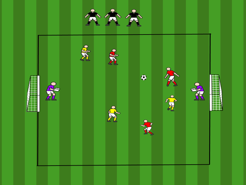 3vs3 mit dynamischer Rotation / Schuss