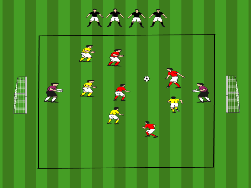 4vs4 mit dynamischer Rotation / Schuss