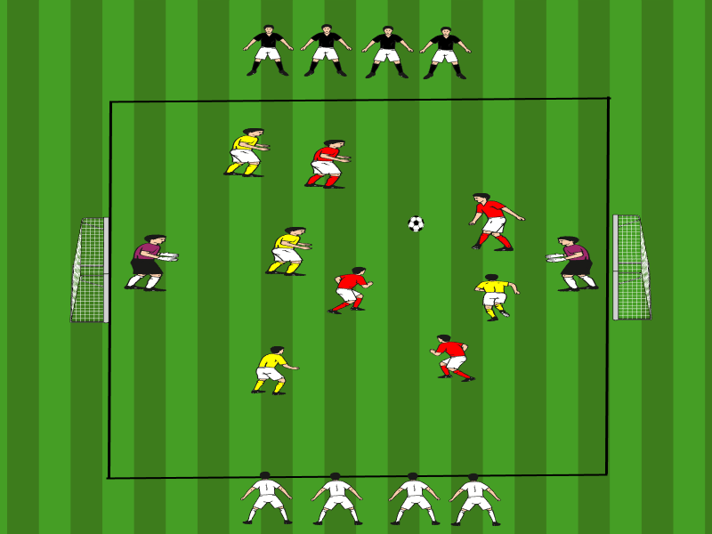 4vs4 mit dynamischer Rotation (4 Teams) / Pass