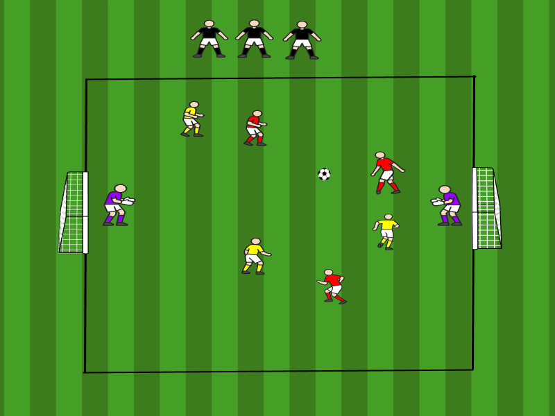 3vs3 mit dynamischer Rotation / Schuss