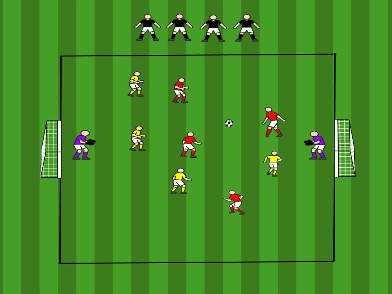 4vs4 mit dynamischer Rotation / Pass