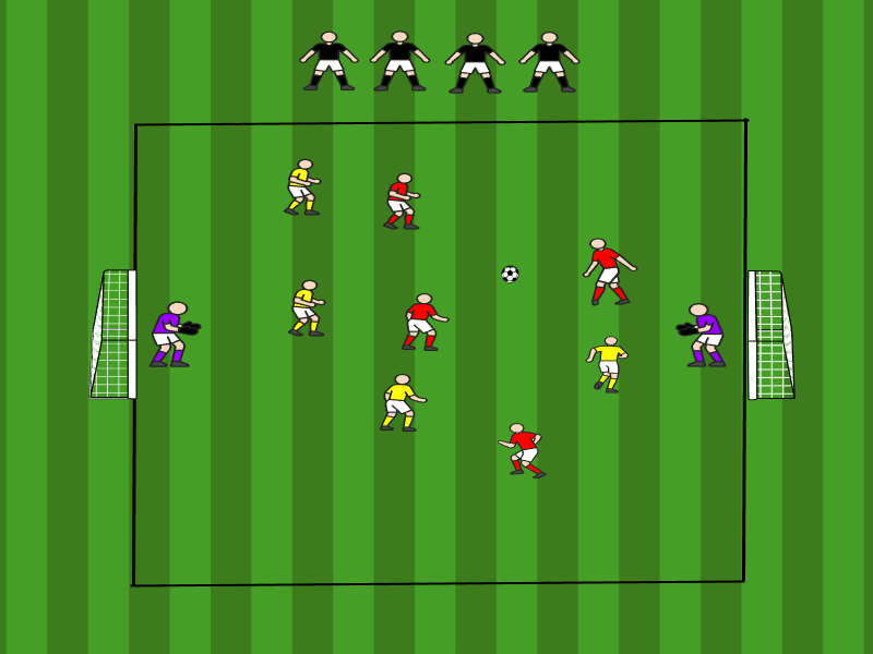4vs4 mit dynamischer Rotation / Pass
