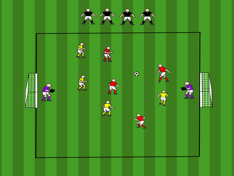 4vs4 mit dynamischer Rotation / Pass
