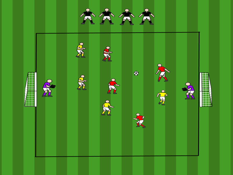 4vs4 mit dynamischer Rotation / Pass