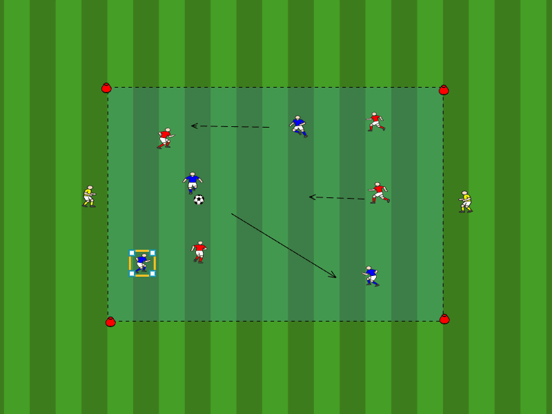 4vs4+2Joker Ballhalten+ Zielzonen / Laufen ohne Ball