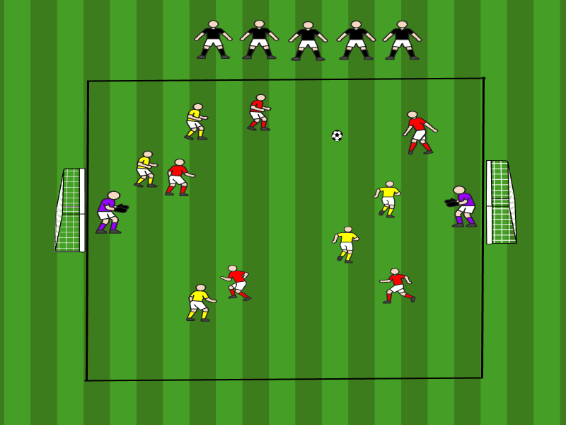 5vs5 mit dynamischer Rotation / Ballkontrolle, Pass