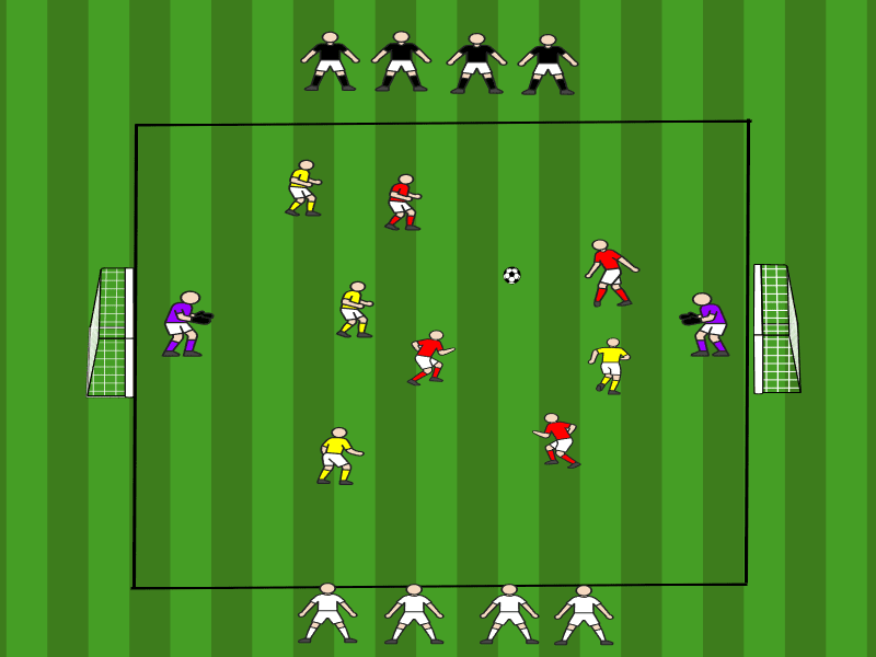 4vs4 mit dynamischer Rotation (4 Teams) / Schuss