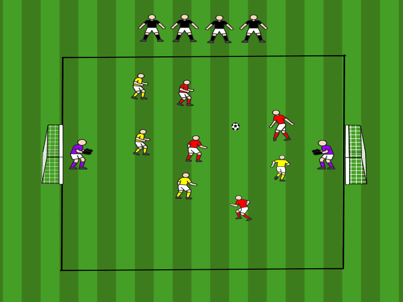 4vs4 mit dynamischer Rotation / Pass