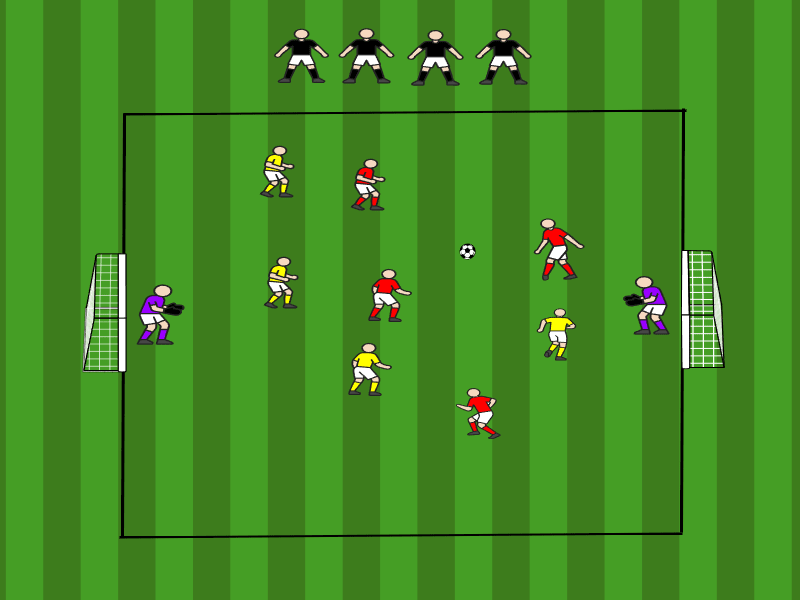 4vs4 mit dynamischer Rotation / Schuss