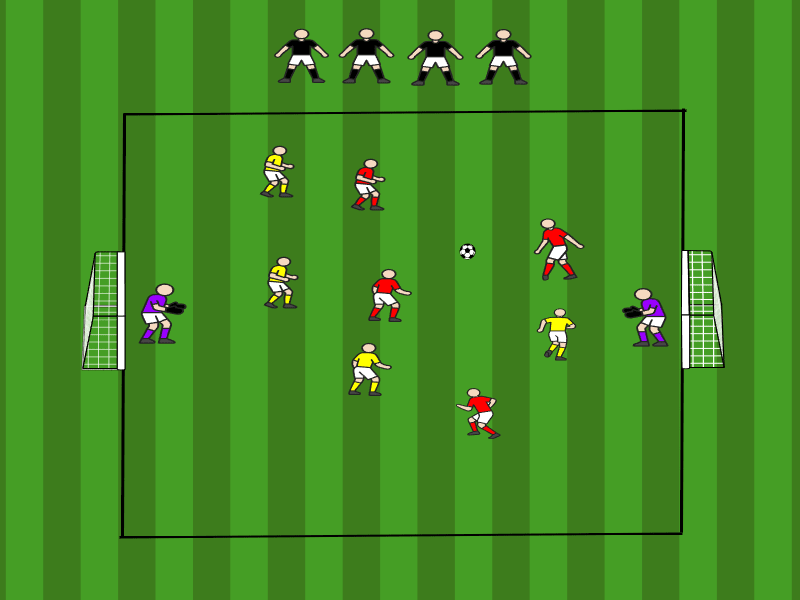 4vs4 mit dynamischer Rotation / Schuss