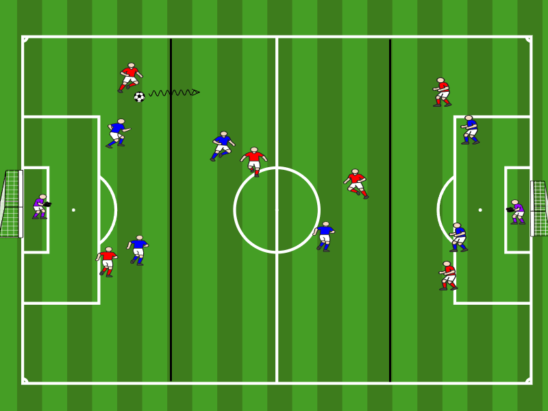 6vs6 in 3 Zonen / Ballkontrolle, Dribbling