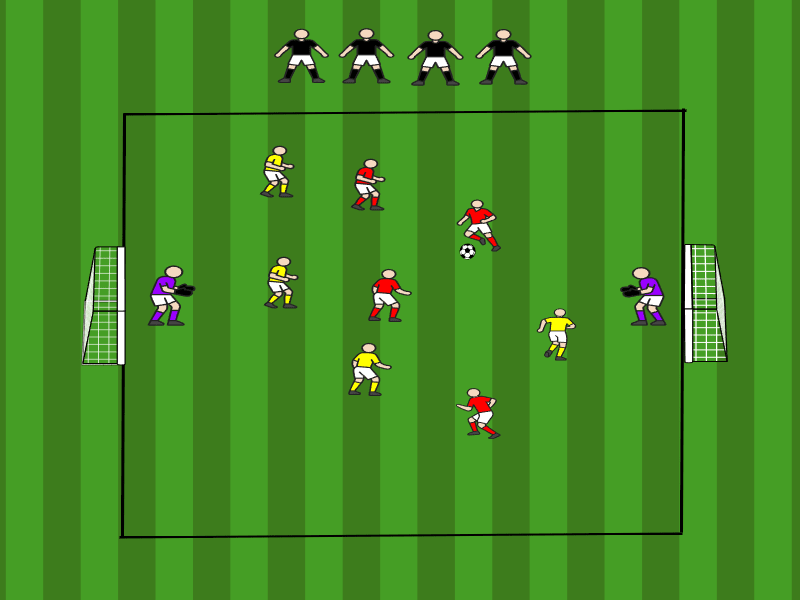 4vs4 mit dynamischer Rotation / Dribbling