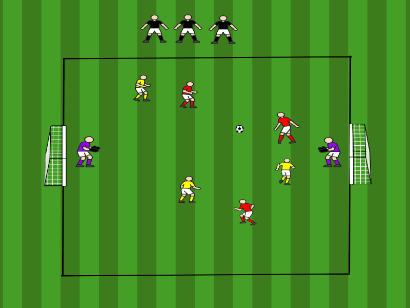 3vs3 mit dynamischer Rotation / Schuss