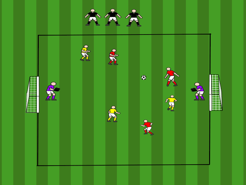 3vs3 mit dynamischer Rotation / Schuss