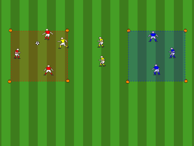 3vs1 mit Seitenwechsel / Ballkontrolle